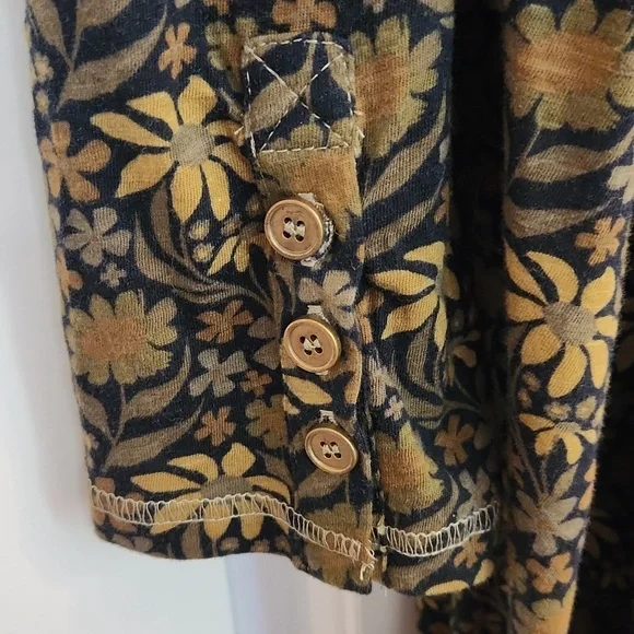 Natural Life Christa Knit Cotton Maxi Dress Black Tan Daisies Size XL - Picture 7 of 14